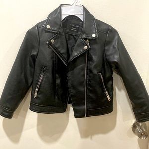 Black leather kids jacket